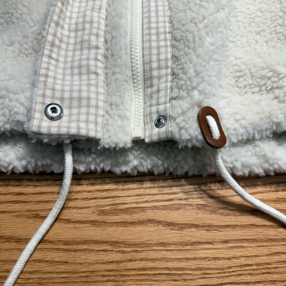 Madewell Cream Teddy Jacket with Gingham Accents - Picture 5 of 8